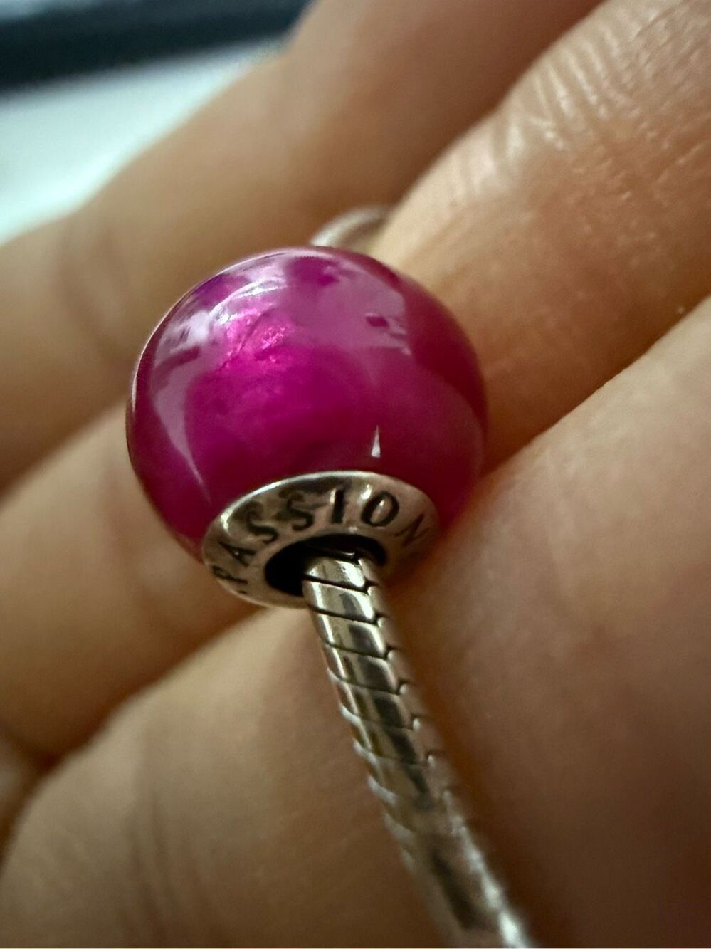 AUTHENTIC STERLING SILVER essence PANDORA BEAD passion STAMPED 925 ALE